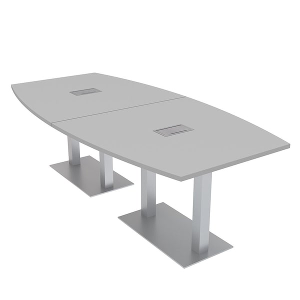 45 in W, 96 in L, 29 in H, Engineered Wood Top, Grey